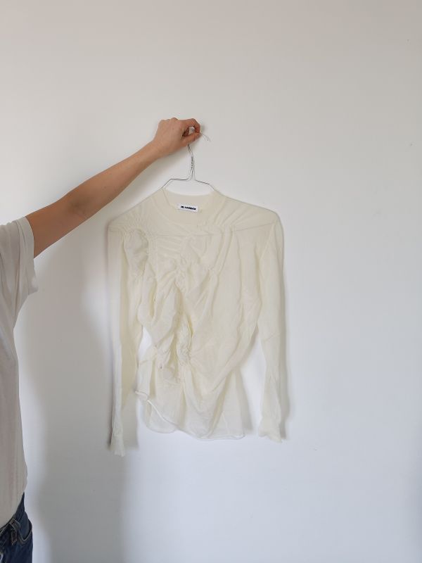 Jil Sander White chiffon-style top